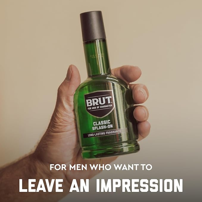 Brut Splash-On Original Fragrance - Bold, Masculine Cologne for Men - Long Lasting Mens Fragrance With Spicy Woods, Floral, and Citrus Notes - 3.5 oz