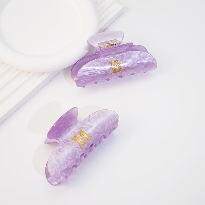 Initial Cute Hair Clips - Purple Letter Elegant Hair Claw Clips, Fashion Glitter Claw Clips Durable Hair Clips, Wedding Gift, Bridesmaid Gifts, Birthday Gifts, Christmas Gift, Letter J