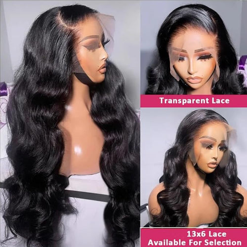 34 Inch 13X6 Body Wave Lace Front Wigs Human Hair Pre Plucked HD Lace Frontal Wig Human Hair 200% Density Glueless Wigs for Women Natural Color