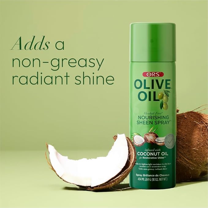ORS Olive Oil Nourishing Sheen Spray infused with Coconut Oil 10 ounces (Pack of 3)