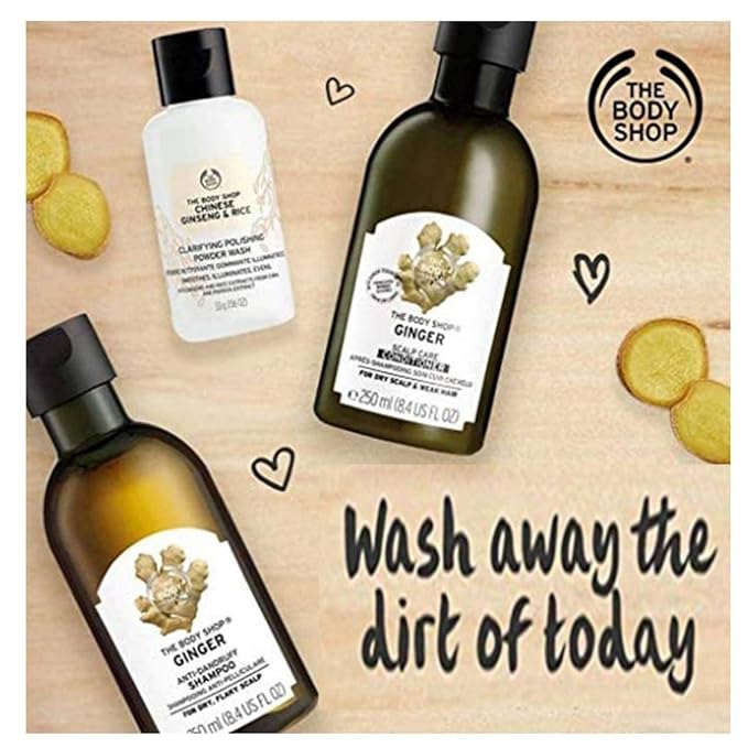 The Body Shop Ginger Scalp Care Shampoo, Dry, Flaky Scalp, With Ginger Root Essential Oil, Scalp Feels Soothed From Dryness, Vegan | 400 mL / 13.5 Oz