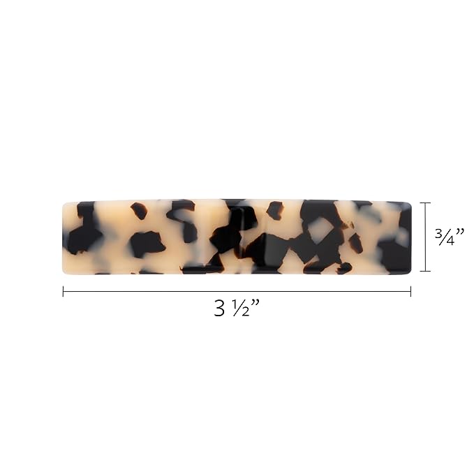 Ivory Tortoise Hair Barrette for Thin Hair, Classic Rectangle French Barrette for Women, Lightweight and Comfortable, Strong Hold, Ivory Tokyo | France Luxe