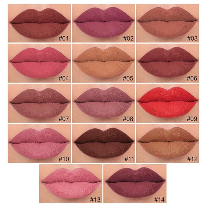 evpct Longwear Liquid Lip Liner Stain Marker Pen Long Lasting Waterproof, Mauve Red Matte Semi Permanent 24 Hour Lip Liner and Lipstick Combo, Korean Color Stay Lipliner All Day, Lips Stain peel off