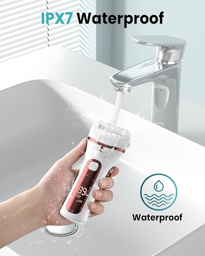 PUBOO Foot Callus Remover Electric 10000 RPM 3-Speed IPX7 Rechargeable Pedicure Kit for Hard Skin Women & Men. Portable Multi-Roller File Grinder Sander Scrubber with LED Display for Wet & Dry Feet