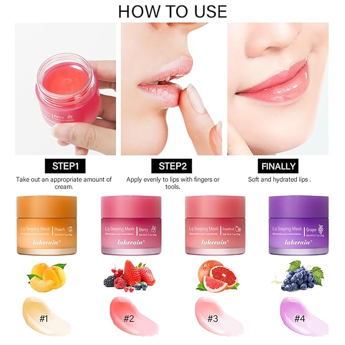 Sleeping Lip Mask, Long-Lasting Nourish & Hydrate Lip Mask, Lip Balm, Lip Oil, Lip Skin Care, Hydrating, Moisturizing Lip Lines Night Sleep Care Lip Anti-chapped Lip Cream (02# Berry)