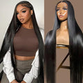 32 Inch 13x6 HD Lace Front Wigs Human Hair Straight Wigs Human Hair Pre Plucked 200 Density Glueless Wig Natural Black 13x6 Lace Frontal Wigs for Women