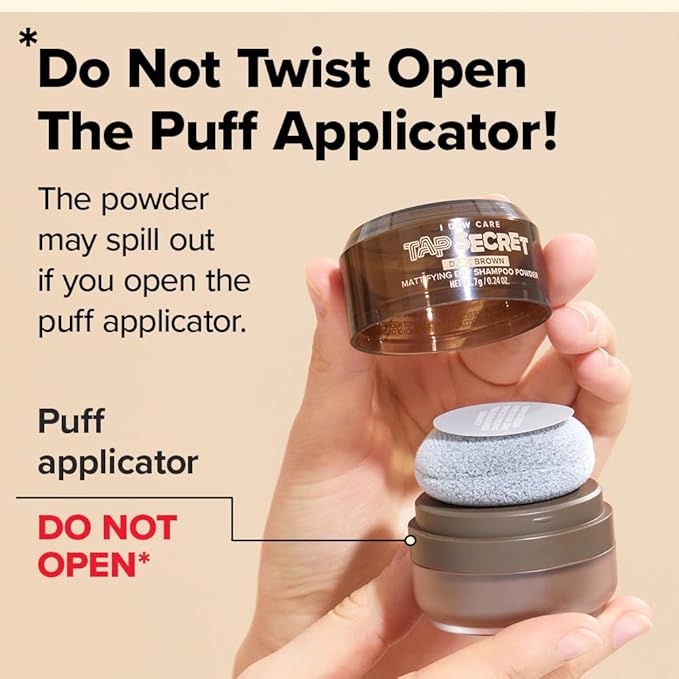 I DEW CARE Biotin Clarifying Dry Shampoo - Tap Secret Dark Brown Duo Set | Strengthening & Volumizing, Powder Type, Travel size, Non-aerosol, Brunette, Korean Ginseng, Stocking Stuffers, 0.26 Oz * 2ea