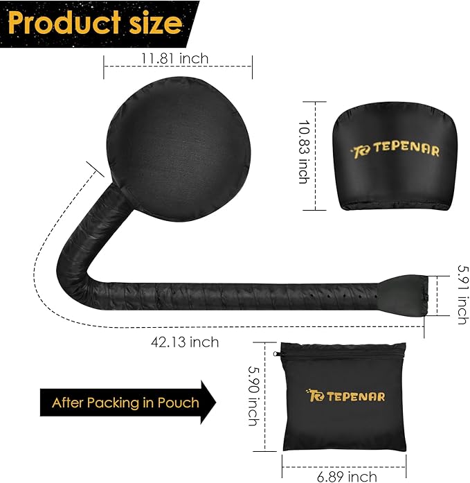Bonnet Hair Dryer Attachment, Large - Black, Upgraded Soft Adjustable for Hand Held Hair Dryer, Fast Drying, Ideal for Natural Curly Textured Hair Care and Speeds Up Drying Time at Home