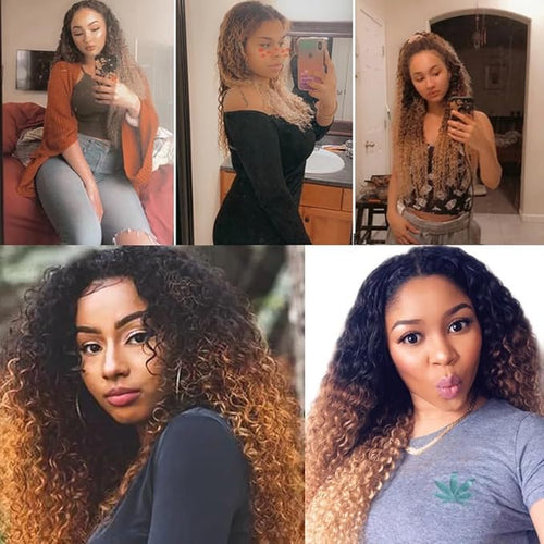 30 32 34 Inch T1B/4/27 Human Hair Bundles Honey Blonde Water Wave Bundles Niegmeag Peruvian Virgin Remy Hair Extensions Ombre Blonde Bundle