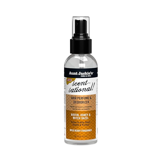 Aunt Jackie's Braid + Twist Collection Scratch Free Zone & Scent-Sational – With Witch Hazel, Biotin, and Honey – 4 fl oz (2 Products)