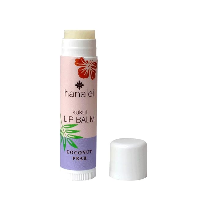 Hanalei Lip Balm and Moisturizer - Natural Kukui Oil and Beeswax Lip Moisturizer to Hydrate and Replenish Dry, Chapped Lips - Made in USA - Coconut Pear