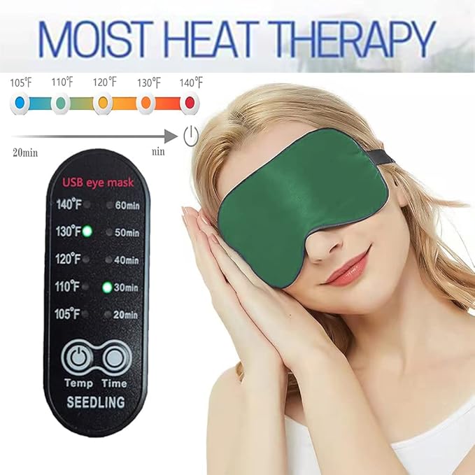 Heated Eye Mask, Dry Eyes, Sleep Mask, Use Damp-Heat Therapy To Unclog The Glands, Restore Puffy Eyes and Dark Circles, Relieve Dry Eye Syndrome, Chalazion, Stye, MGD and Blepharitis