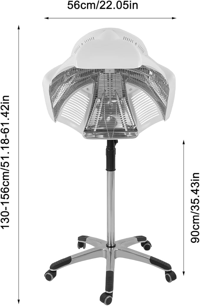 Hair Steamer Professional Hair Salon Steamer,Hairdressing Heater w/Timer,Hair Drying, Perming & Oil Treatments Machine w/Wheel, for Salon and Home Use