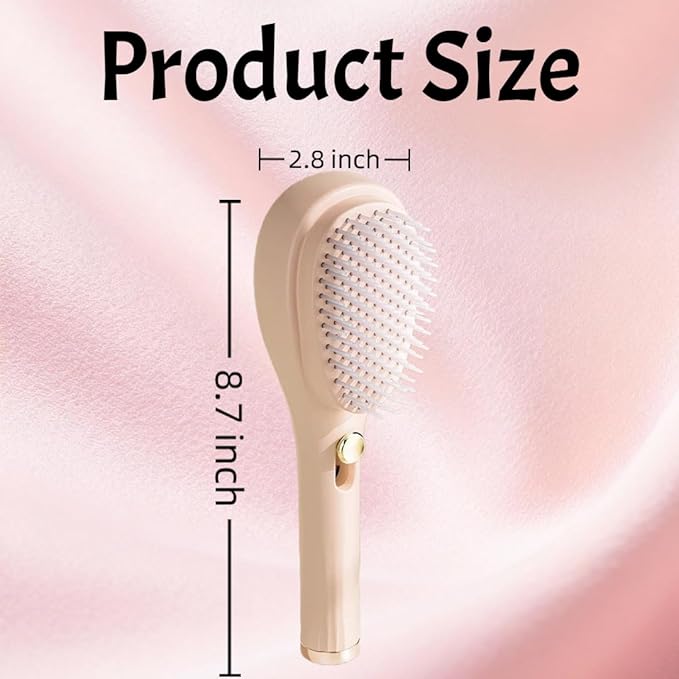 Self Cleaning Hair brush Retractable Hair Brush For women, Airbag Massage Combs for Thick Hair Long Hair, Larger Paddle Detangles Thick/Curly Hairs