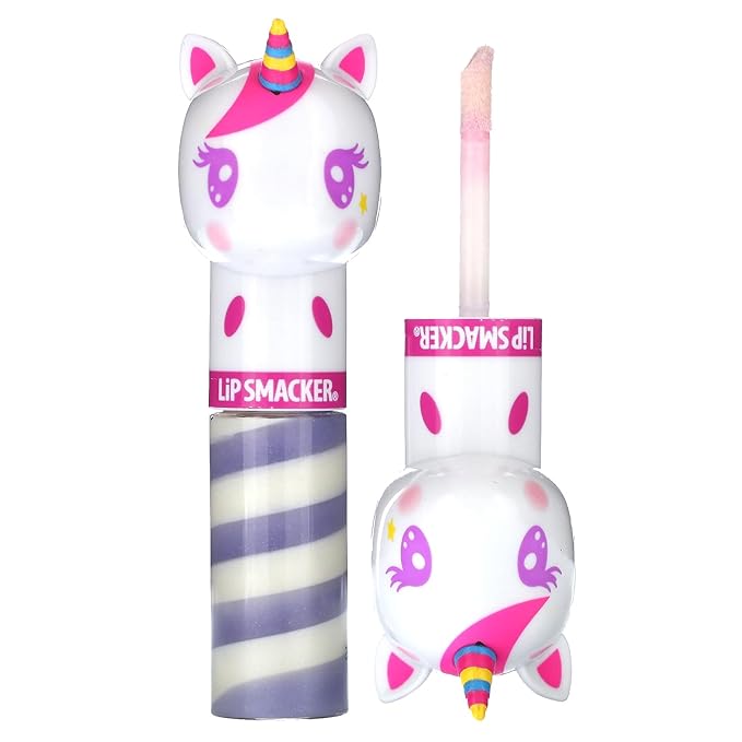 Lip Smacker Lippy Pals Swirls Unicorn, Flavored Moisturizing & Smoothing Soft Shine Lip Balm, Hydrating & Protecting Fun Tasty Glossy Finish, Cruelty-Free & Vegan - Unicorn Frosting
