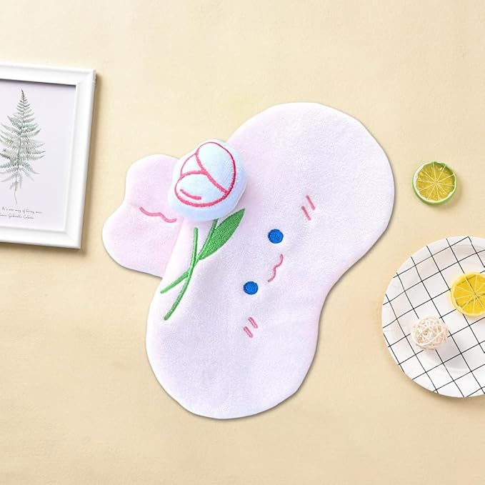 PERFECTSIGHT Rabbit Sleep Eye Masks, Cute Plush Sleep Eye Cover Lightweight Adjustable Eyeshade Faux Fur Mask Cover for Women Men Sleep Travel Nap, Pink Bunny Tulip