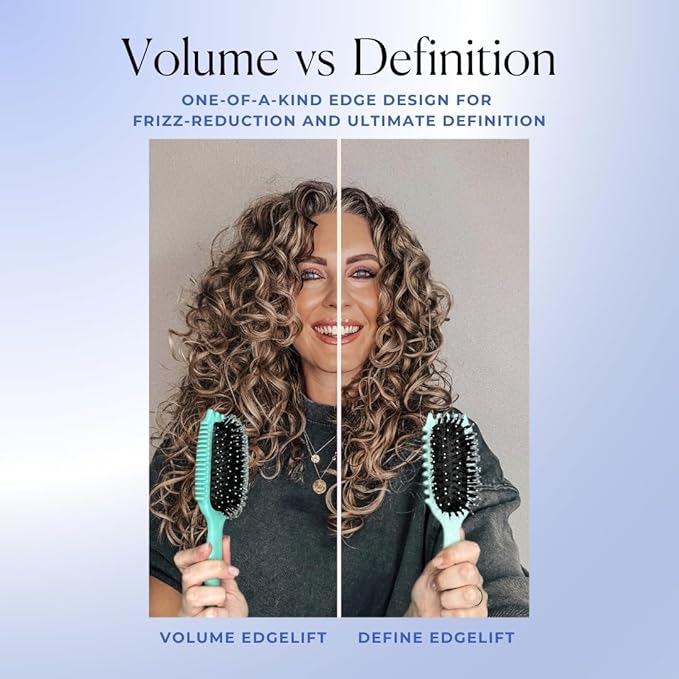 Bounce Curl Volume EdgeLift Brush, 5-in-1 Tool for Volumized, Defined Curls, Waves & Coils - Blue