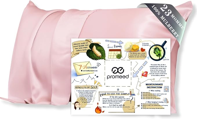 PROMEED Natural 23mm Silk Toddler Pillow Cases 13 x 18 with Hidden Zipper, Both Sides Oeko-TEX Certified Real Mulberry Silk Pillowcase Toddler/Travel Size (Toddler/Travel-13 x18, Pink)