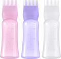 D Dymoece Root Comb Applicator Bottle 6 Ounce Hair Oil Applicator for Hair Dye, Hair Oiler Comb Bottle with Graduated Scale