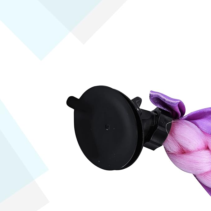 SEGO 1PCS/2PCS Helmet Pigtail Braids with Detachable Suction Cup Bowknot Ponytail Hair Many Colors (Helmet not Included)