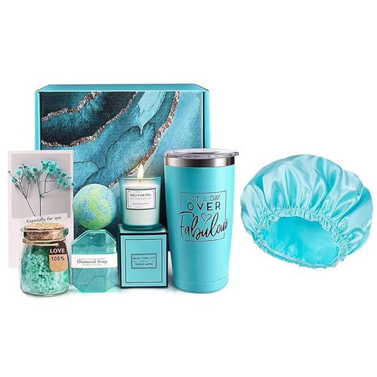 Birthday Gifts for Women,Relaxing Spa Gift Basket Set, Unique Gifts for Her,Friends,Mom,Sister,Coworker,Wife,Girlfriend, Happy Birthday Gift Ideas,Mothers Day,Christmas Gifts for Women (BLUE)