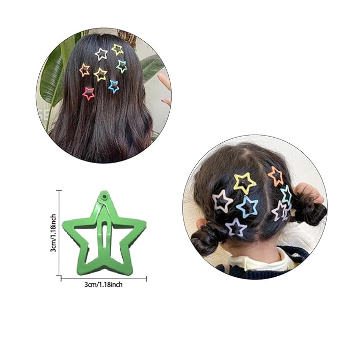Hair Clips for Girls, CYBAUG 100-Pack Star Metal Hair Clips for Toddlers,Kids,Women, Cute Snap Hair Barrettes for Fine/Thick Hair Candy Color Hair Accessories