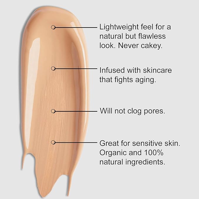 Organic Aloe-Based LUX Liquid Foundation, Natural Vegan Gluten-Free Made in USA, Cappuccino