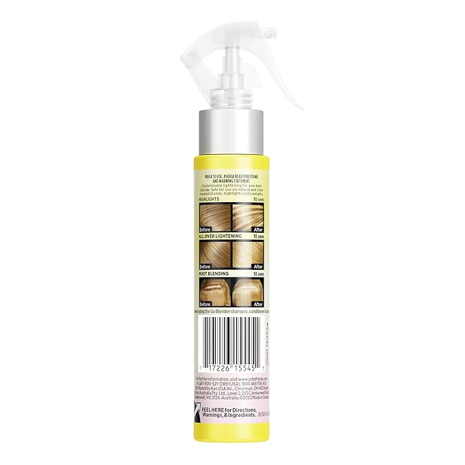 John Frieda Go Blonder Lightening Spray, Controlled Hair Lightener to Gradually Lighten Hair, with Citrus and Chamomile BlondMend Technology, 3.5 Oz