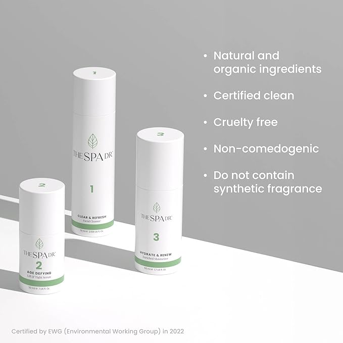 The Spa Dr. 3-Step Age-Defying Skincare System - Antiaging SkinCare Set for Women - Anti Aging Skin Care Sets for Women - Skin Care Routine: Cleanser, Age Defying Lift & Tight Serum, Moisturizer