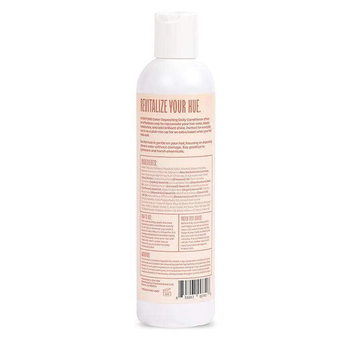 Overtone Daily Color Depositing Conditioner, Desert Rose, 8 oz, Hydrating, Damage-Free Temporary Hair Color for All Hair Types with Shea Butter & Coconut Oil, Vegan & Cruelty-Free.