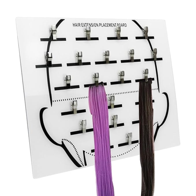 Hair Extension Board - Acrylic Time Saving Separator, Wig Sectioning Display Plate, Braiding Hair Separator hanger, Secure Clip Hanger Design | Professional Grafting Tool for Hairpieces Home Salon Use