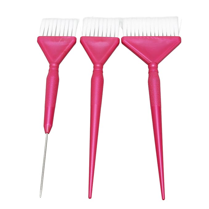 ZJchao Hair Dye Brush, Hair Color Brush Dye Applicator 3PCS with Ergonomic Handles for Dyeing, Bleaching, Treatment
