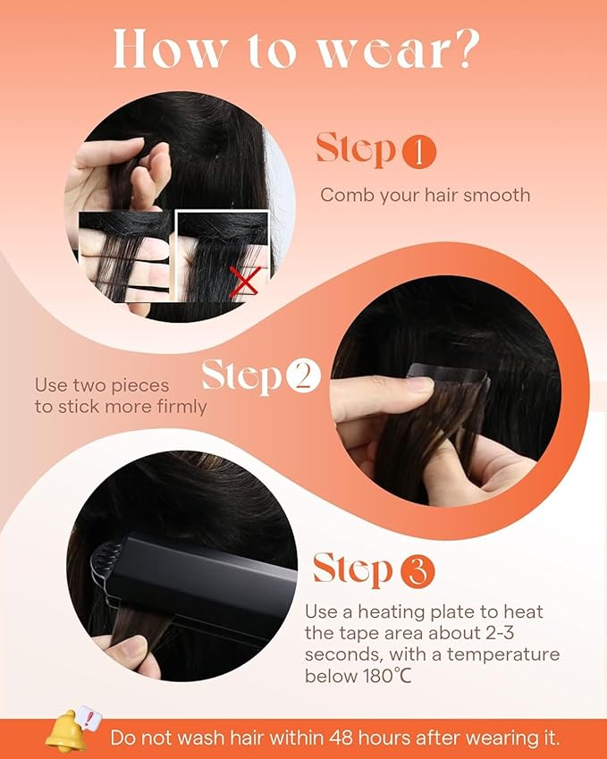 Sunny Hair Tape in Hair Extensions Real Human Hair Invisible Remy Hair Extensions Tape ins for Women Dark Brown 12 inch 20G