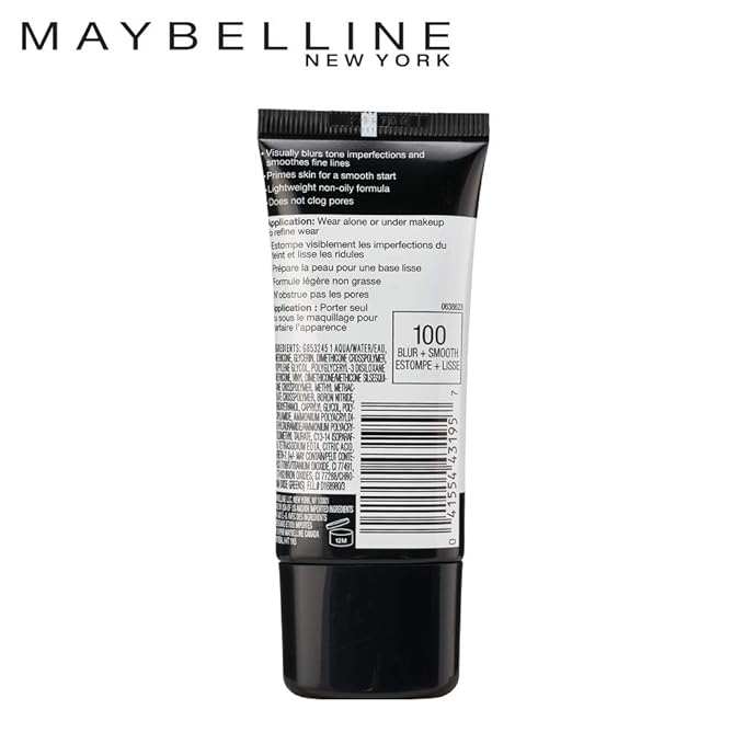 Maybelline Face Studio Master Prime Face Primer Makeup Base, Blur + Smooth, 1 Count