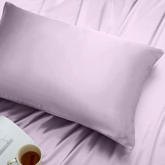 Mulberry Silk Pillowcase King Size Lavender Luxury Made in USA, Premium Silk Pillow Cases Purple for Hair and Face, Real 22 Momme, Anti Aging, 1 Pc 20"x36" (King, Purple)