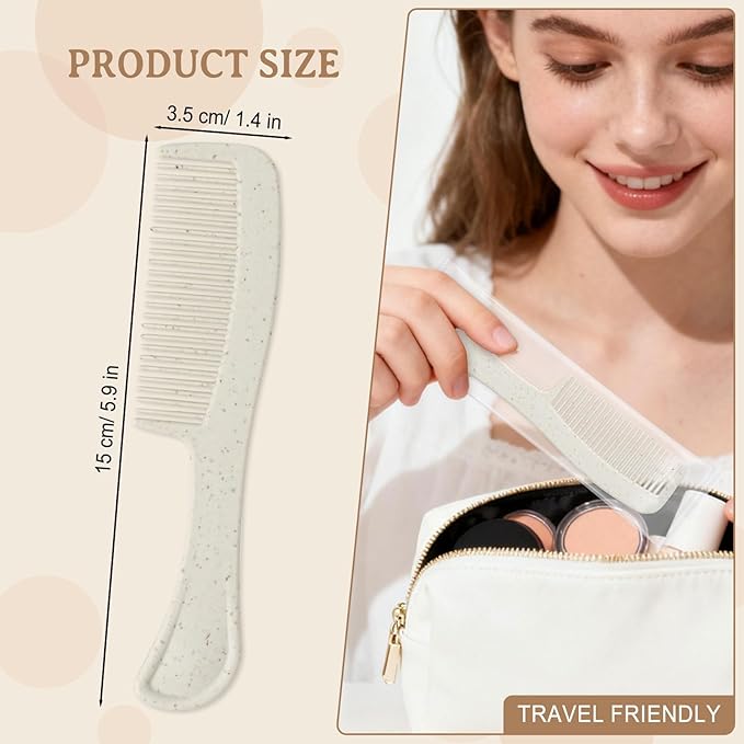 Combs in Bulk Individually Wrapped, 100 Pack Disposable Hair Combs for Hotel, Salon, Home Care and Travel (Wheat)