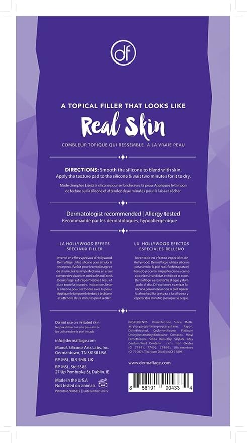 Dermaflage Scar Filler Kit - Bronze Dark - Deep Scar Cover and Waterproof Concealer for Acne Scars Wrinkles, and Ice Pick Scars Makeup, 1 mo supply