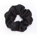 1 Pcs Silk Hair Ties, 22 Momme 100% Mulberry Hair Band, Silk Scrunchies for Women and Girls, 6A Grade No Damage Ponytail Holders (2.4in Width, Black)