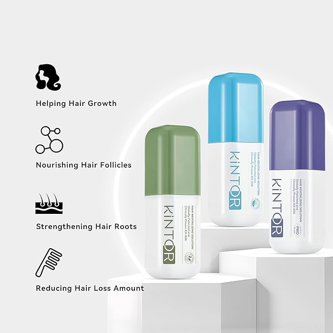 KINTOR 0.5% 0.9% KX-826 Hair Regrowth Spray,Reduce Fuller-looking Healthier Hair,Oil Control, Hair Care Products Group for Men&Women,3 Bottles, Basic,Plant-Based,Pro