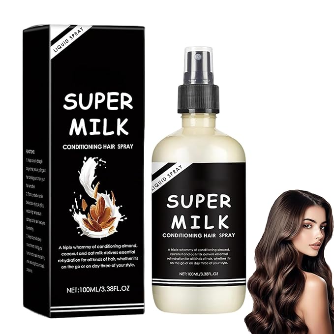 Super Milk Conditioning Hair Primer, Nourish Milk Conditioning Hair Primer, Hair Smooth Spray Hair Care, Softening Moisturizing Nourishing Smooth Hair Care Suitable for Women Men