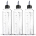 Cosywell Applicator Bottle for Hair Dye 8.5oz 3 Pack With Graduated Scale, Twist-On Top Tip Cap, Empty Plastic Color Oil Squeeze Bottles
