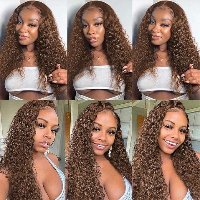 Brown Water Wave Bundles Color 4 Human Hair 3 Bundles 22 24 26 Inch Niegmeag Brazilian Virgin Remy Chocolate Brown Bundle Hair Weave