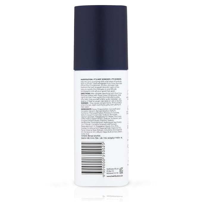 Pure Grow Leave-In Spray for Fine and Thinning Hair, Botanical Scalp Mist with Biotin Niacinamide and Caffeine, 150ml