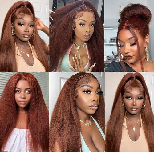 32 32 32 Inch Brown Bundles Human Hair Chocolate Brown Kinky Straight Bundles Brazilian Virgin Remy Hair Extensions Niegmeag Double Weft Color 4 Yaki Straight Bundle Hair Weave 300g