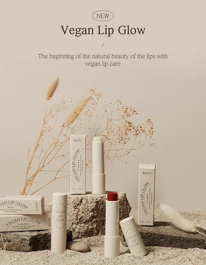 Nacific x Stray Kids Be Natural Vegan Lip Glow 5 PCS Set, with Photocards 8 PCS Full Set by KOSBEAUTY