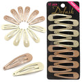 Dofash Snap hair clips metal grips 5cm/2in basic hair accessories star hair clips 12pcs (Blonde 6pcs+light brown 6pcs )