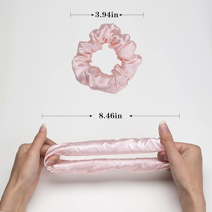 Silk Scrunchies for Hair 100% Mulberry Silk Hair Ties 3 Pack(Black, White, Pink)