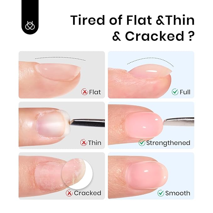 Beetles Builder Gel for Nails 0.51 OZ 8 in 1 Clear Nail Builder Strengthener Gel Enhancement Nail Gel Building Nail Apex for Beginners & DIY Salon Manicure