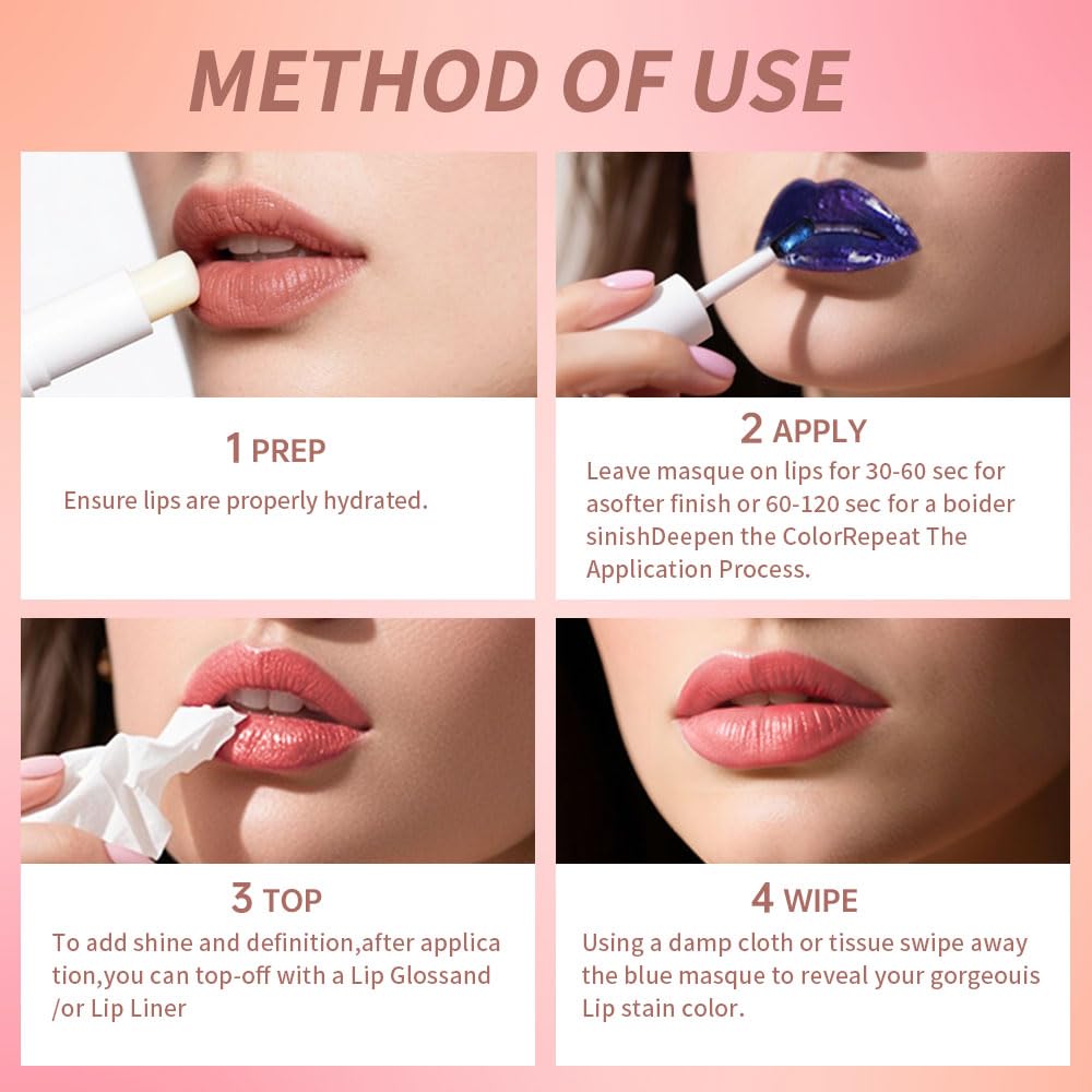 Lip Stain Peel Off – Long Lasting Waterproof Lip Tint, Smudge Proof Transfer Resistant Lip Stains Tattoo,High Pigment Matte Lip Color, Kiss Proof Peel Off Lip Stain Masque,All-Day Stay Lip Makeup 01#