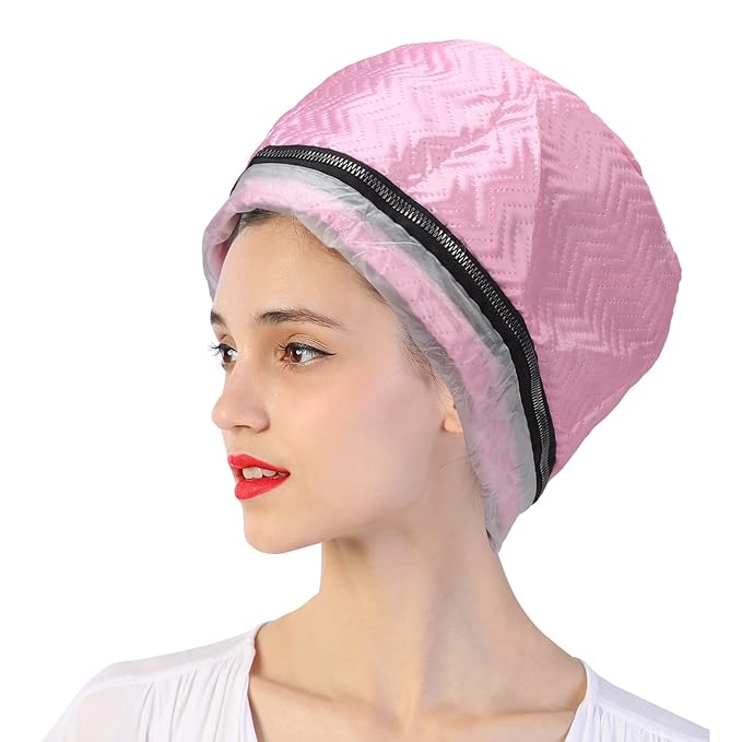 Hair Steamer Cap for Deep Conditioning, Adjustable Electric Heat Cap with 2 Heat Settings, Heated Hair Cap for Oil Treatment and Hair Spa, Portable Thermal Cap 110‑220V US Plug